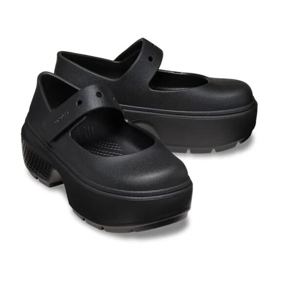 New Womens CROCS STOMP MARY JANE SANDAL 209939-060 BLACK US SIZE W 7 - Picture 1 of 8